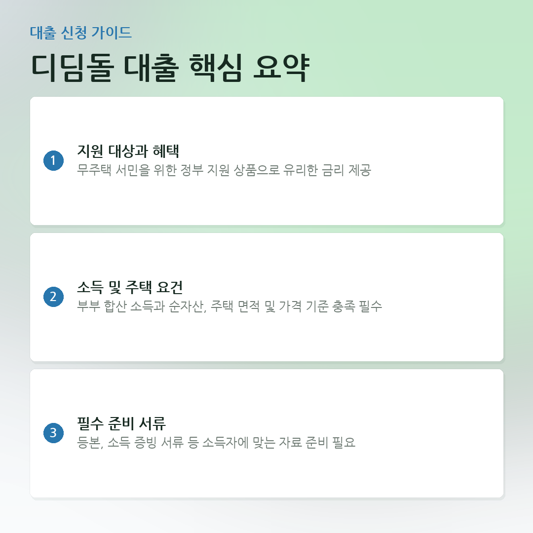 디딤돌 대출 핵심 요약 요약 카드