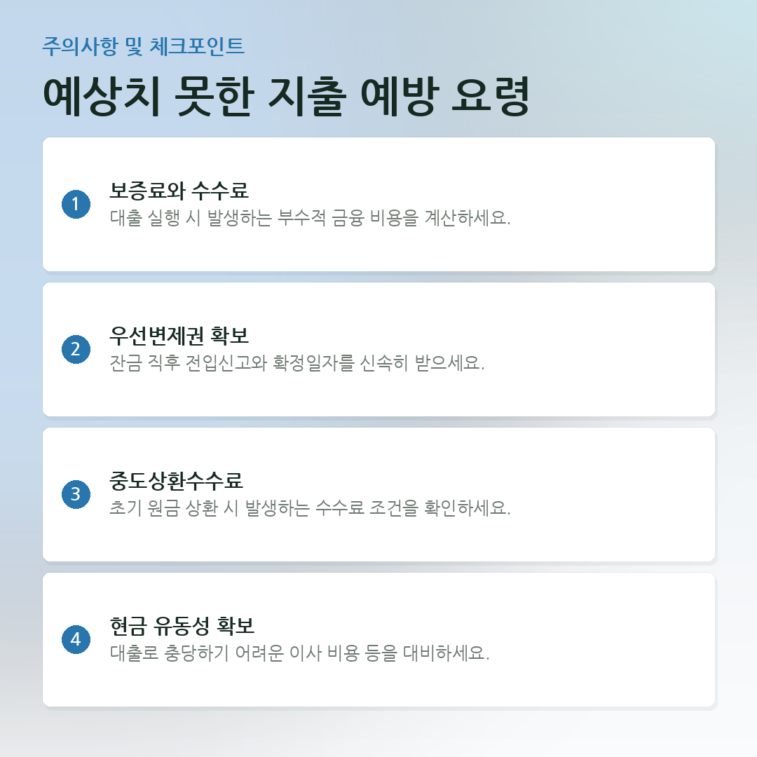 예상치 못한 지출 예방 요령 요약 카드