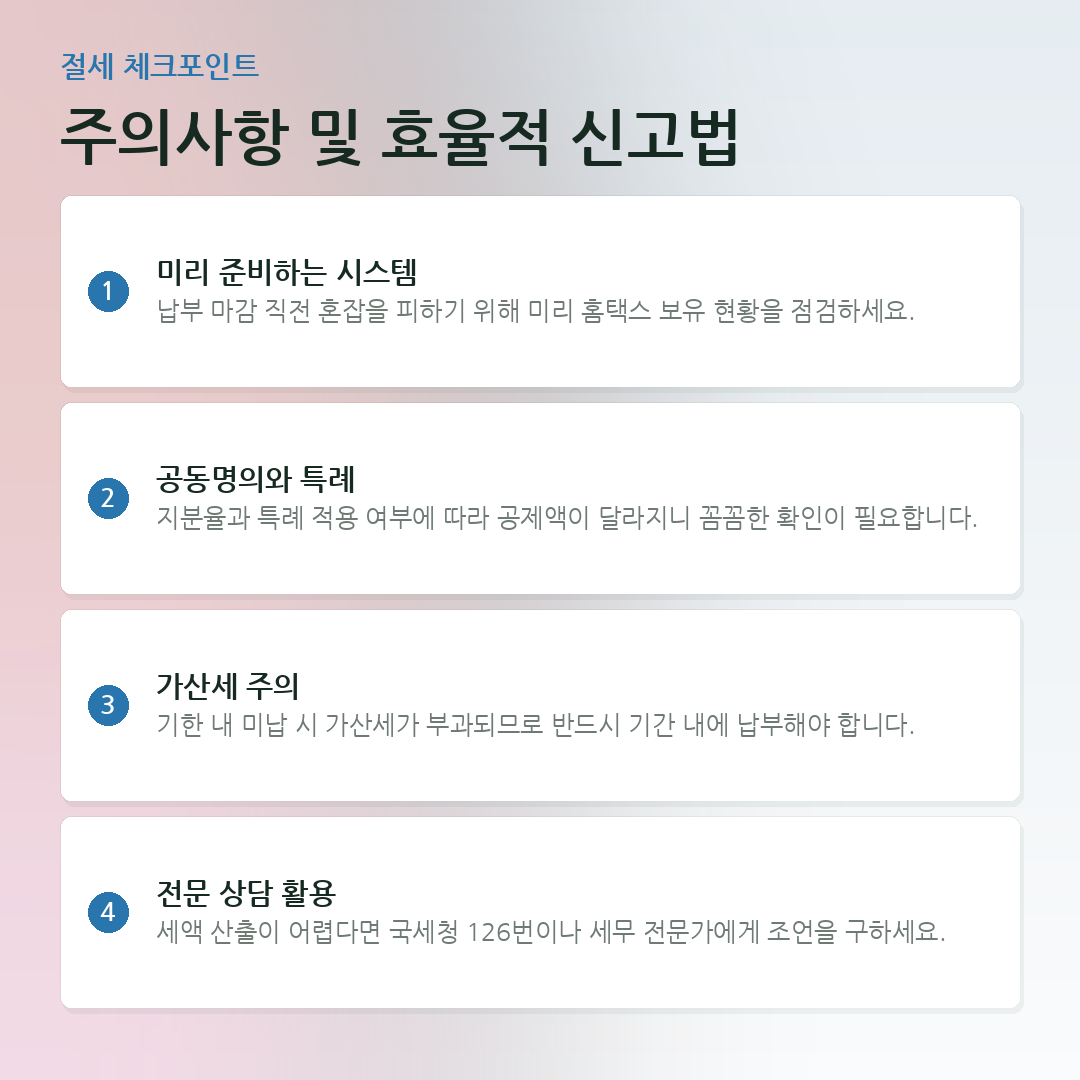 주의사항 및 효율적 신고법 요약 카드