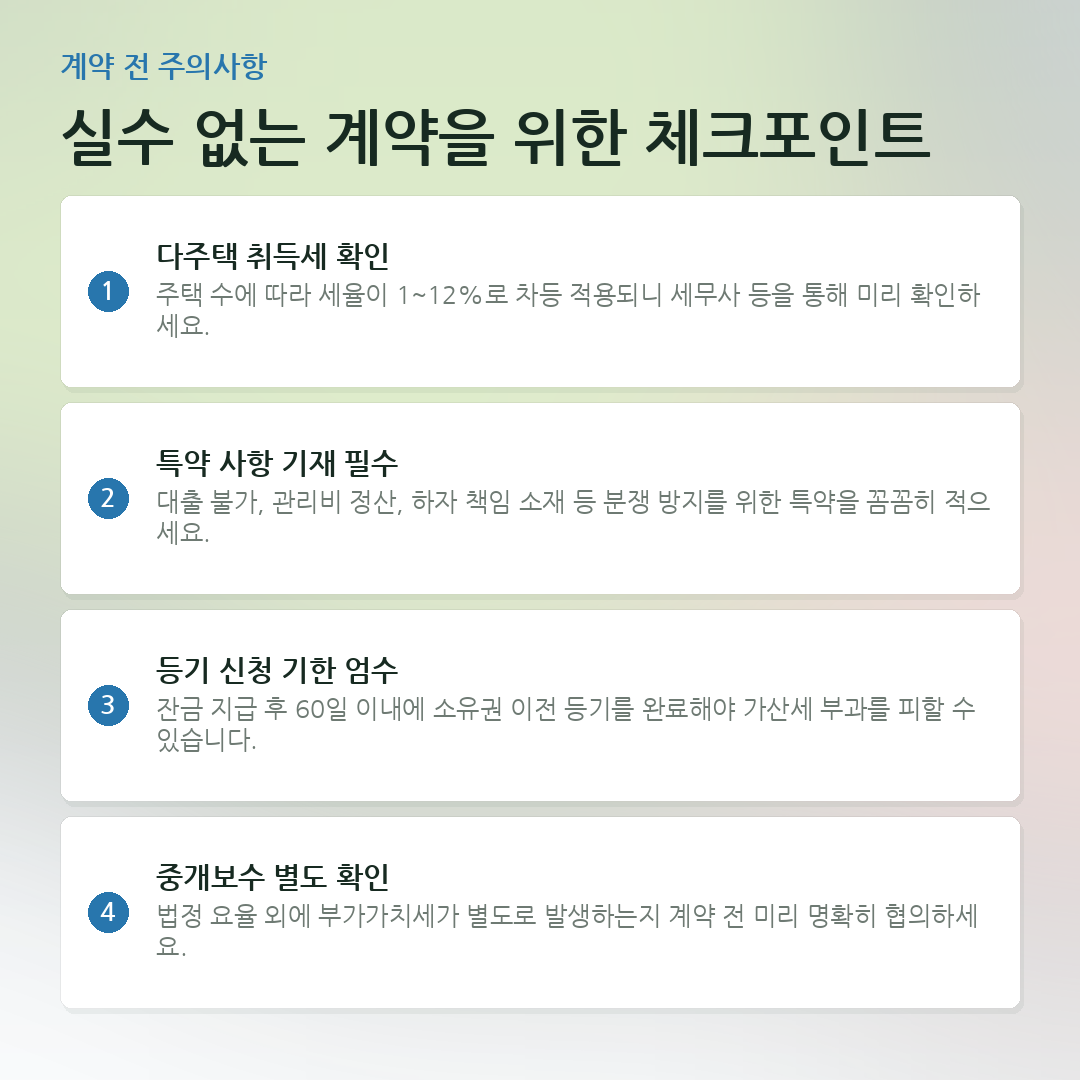 실수 없는 계약을 위한 체크포인트 요약 카드