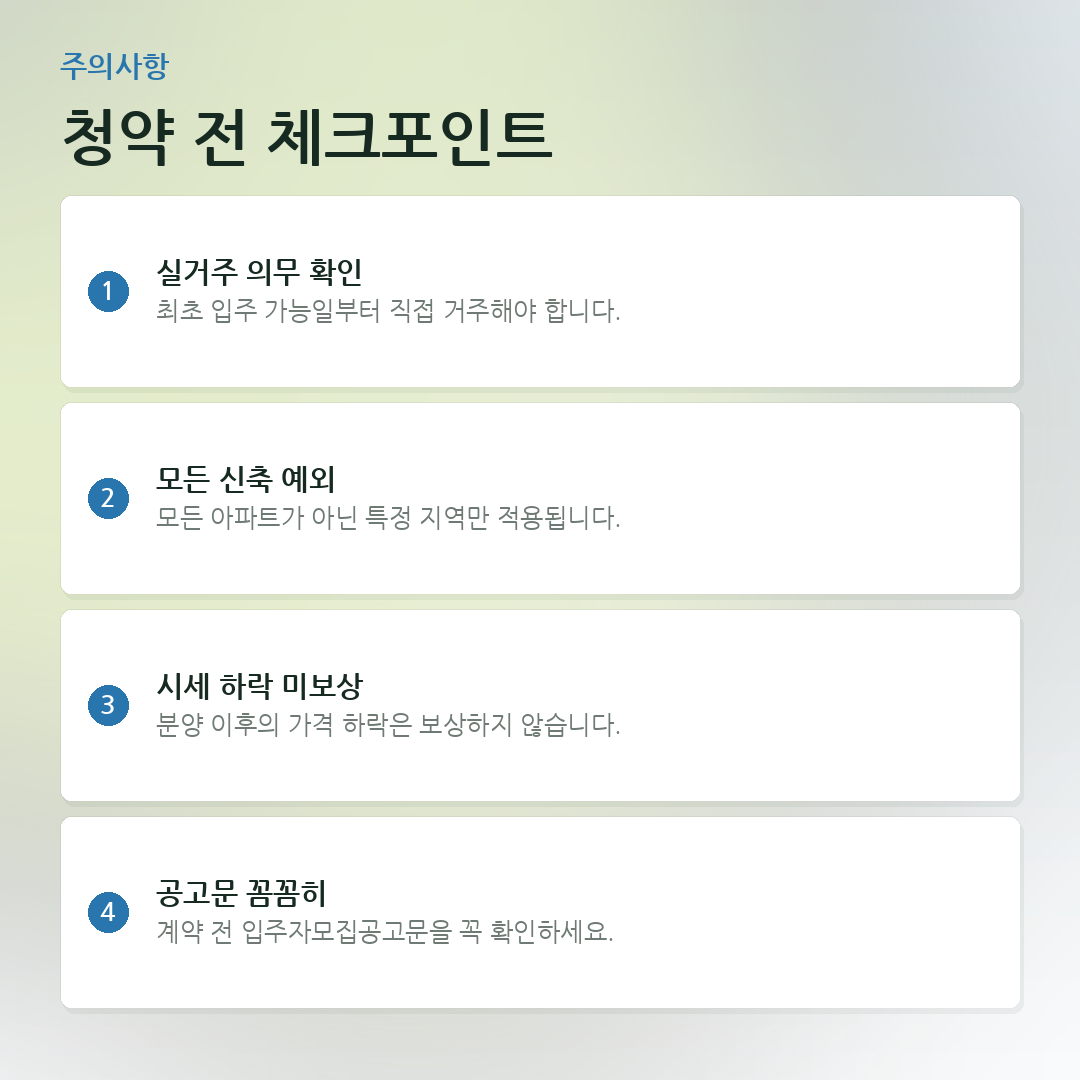 청약 전 체크포인트 요약 카드
