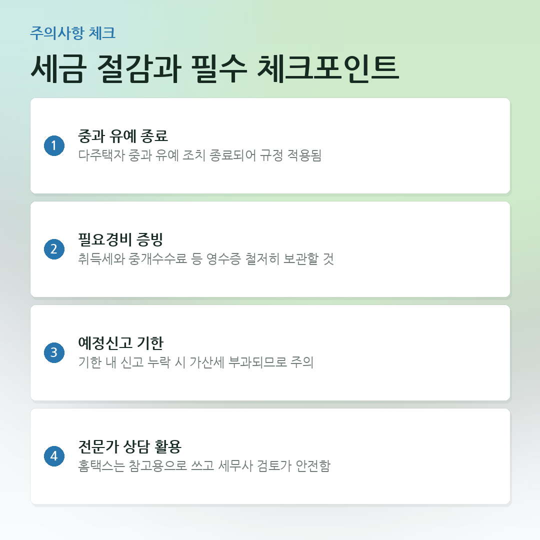 세금 절감과 필수 체크포인트 요약 카드