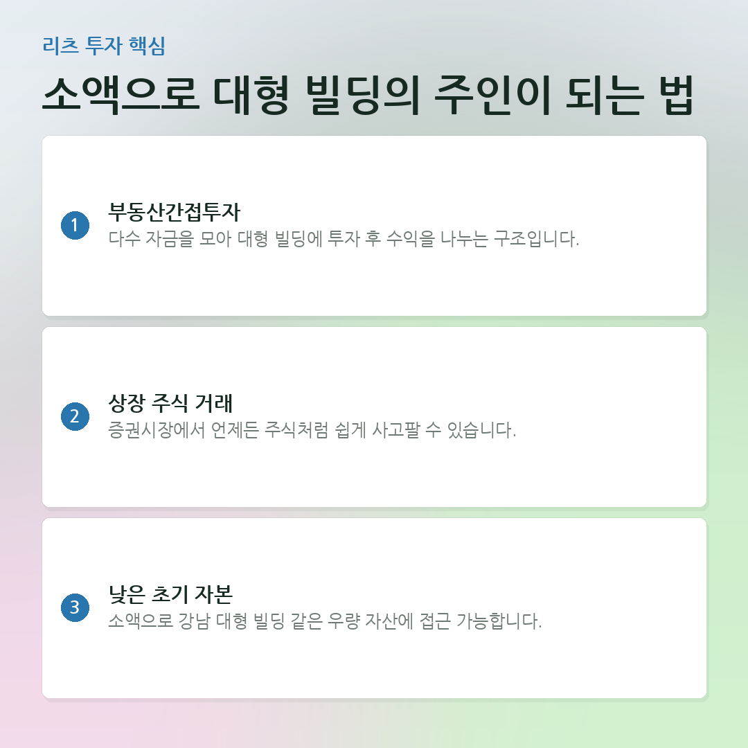 소액으로 대형 빌딩의 주인이 되는 법 요약 카드