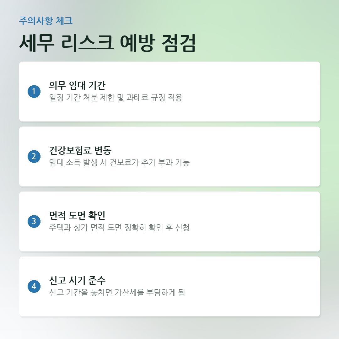 세무 리스크 예방 점검 요약 카드