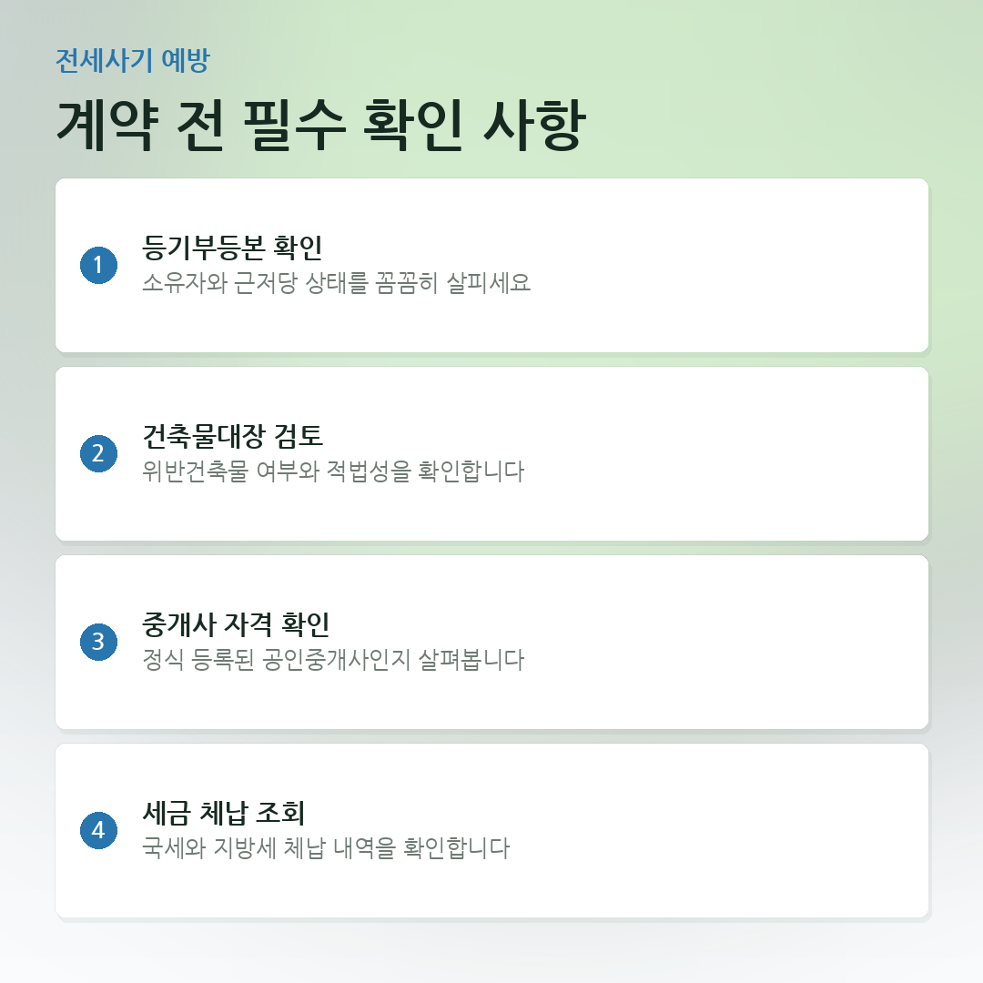계약 전 필수 확인 사항 요약 카드