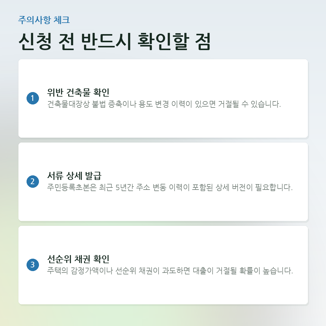 신청 전 반드시 확인할 점 요약 카드