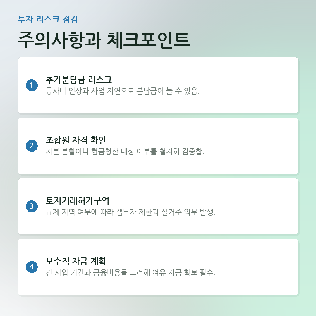 주의사항과 체크포인트 요약 카드