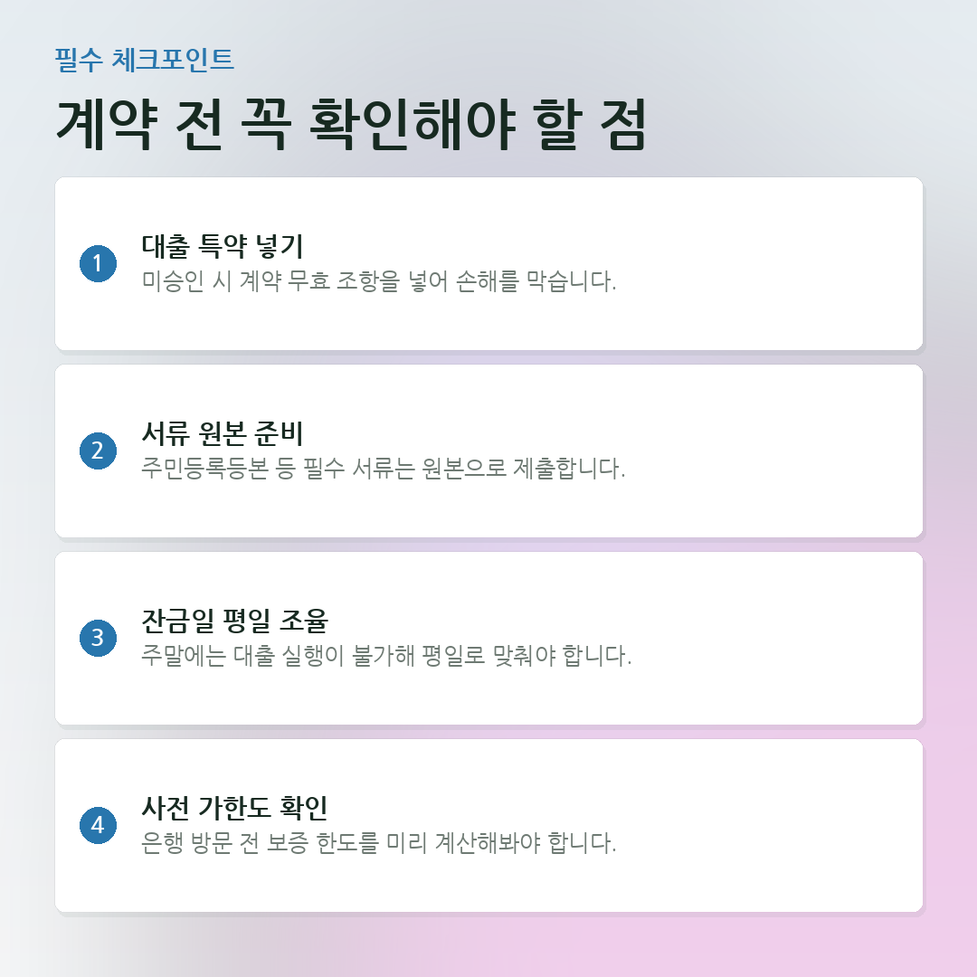 계약 전 꼭 확인해야 할 점 요약 카드