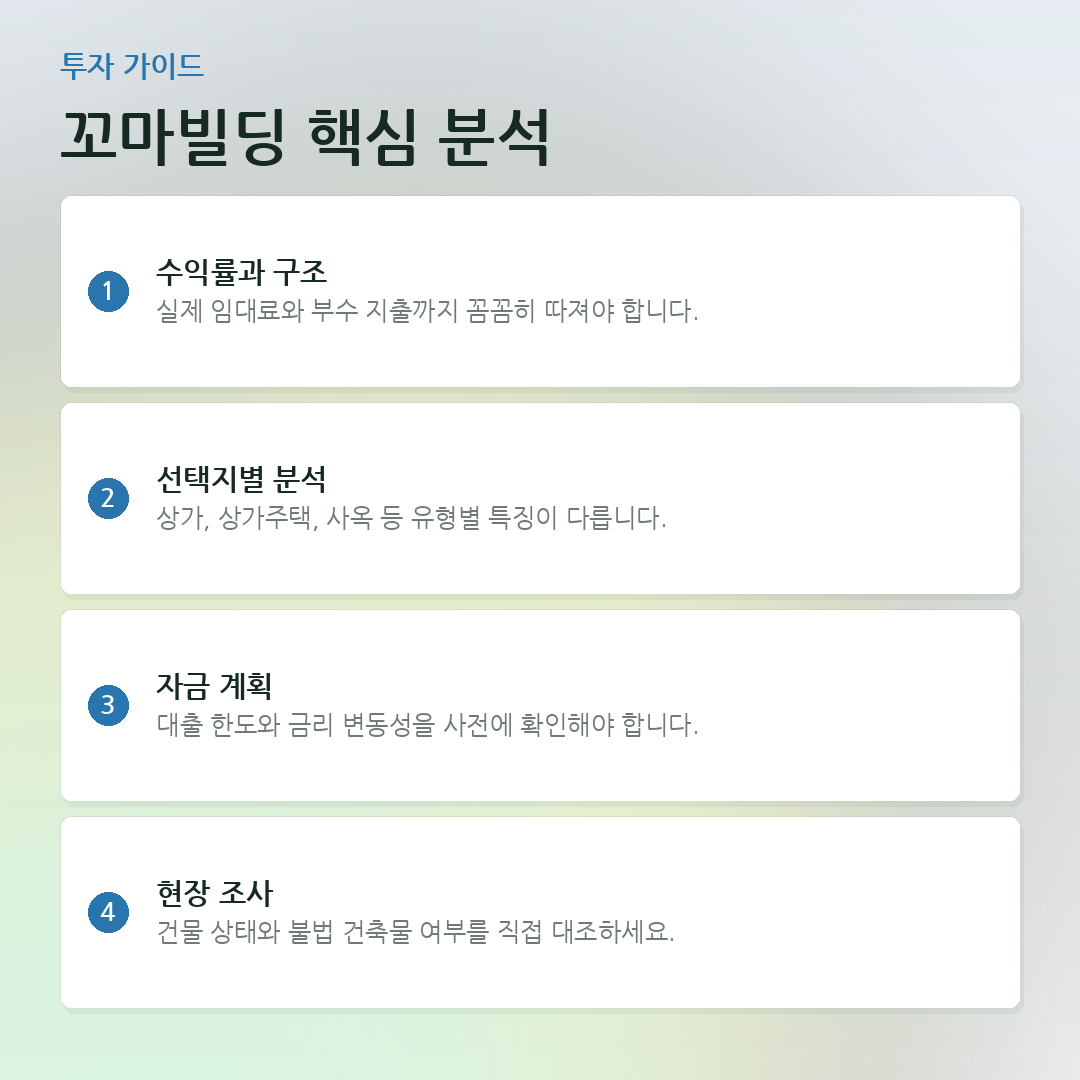 꼬마빌딩 핵심 분석 요약 카드