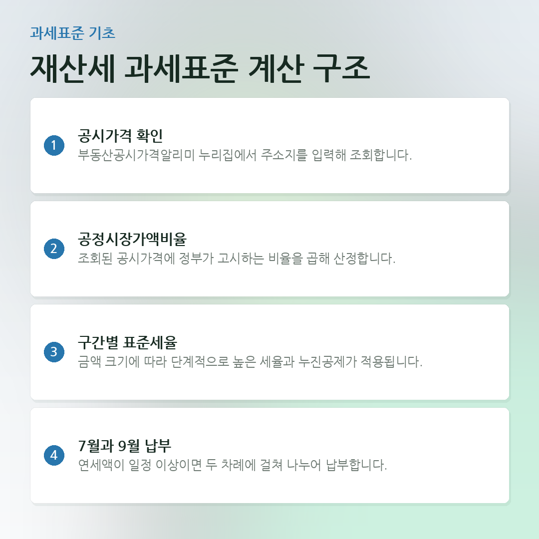 재산세 과세표준 계산 구조 요약 카드