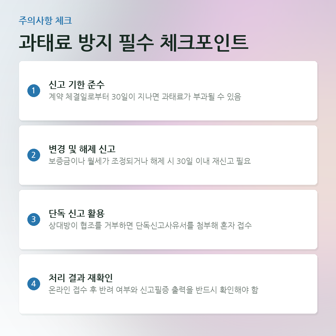 과태료 방지 필수 체크포인트 요약 카드