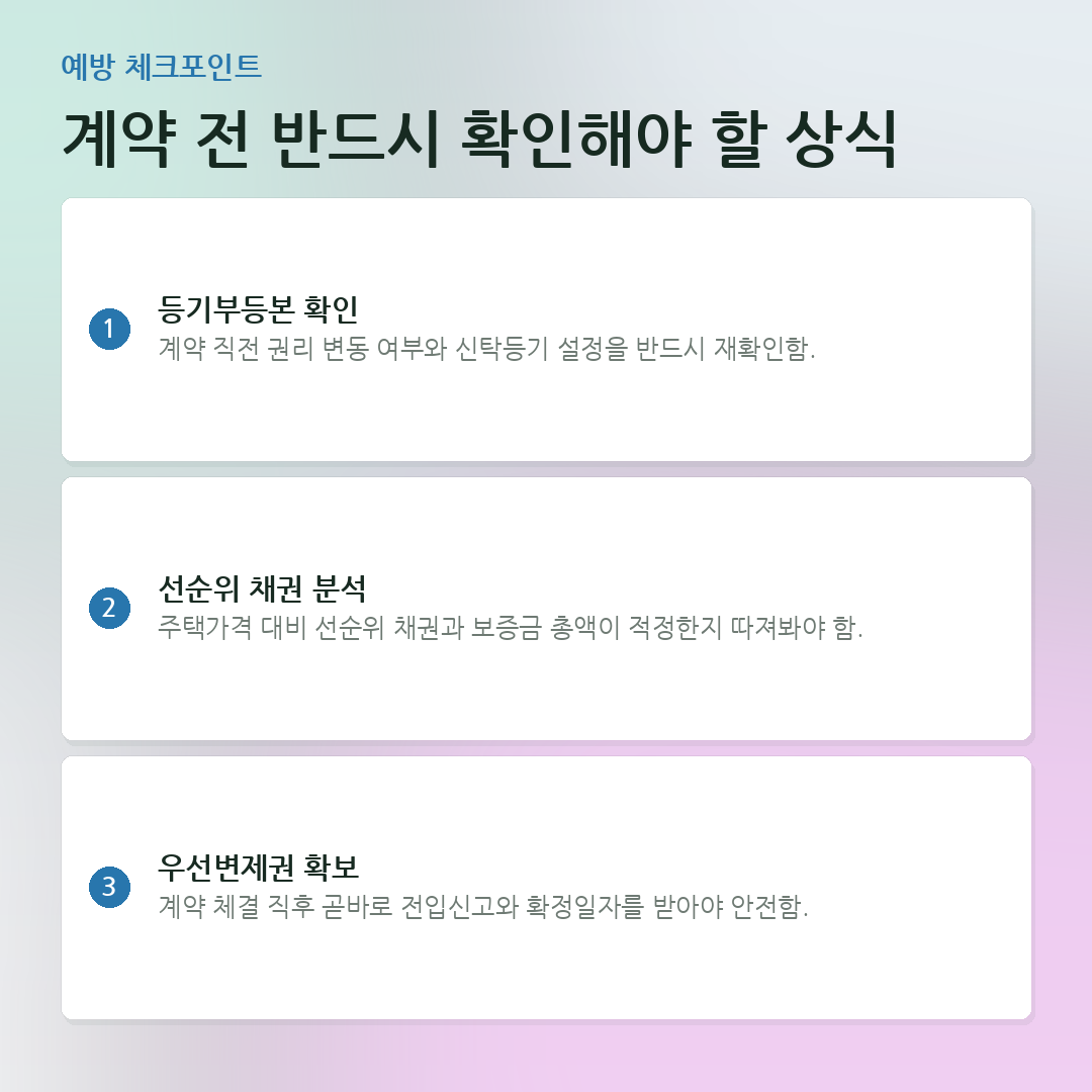 계약 전 반드시 확인해야 할 상식 요약 카드