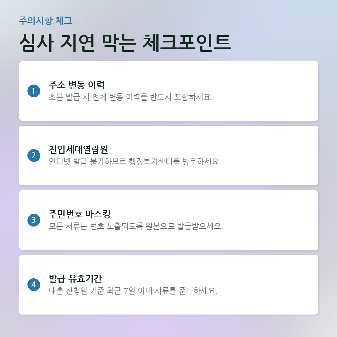 심사 지연 막는 체크포인트 요약 카드