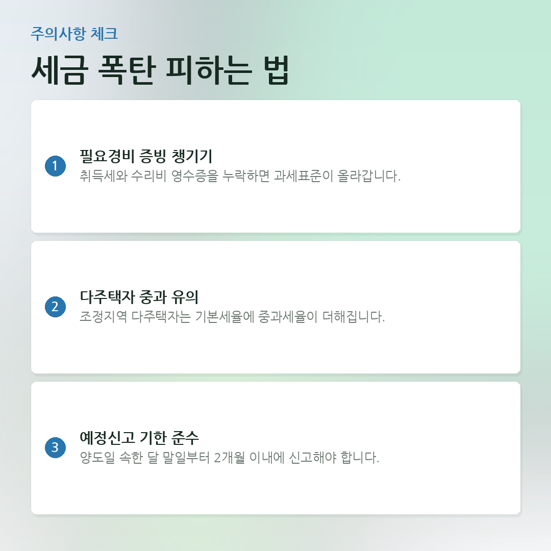 세금 폭탄 피하는 법 요약 카드