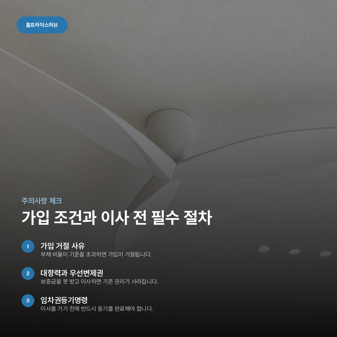가입 조건과 이사 전 필수 절차 요약 카드