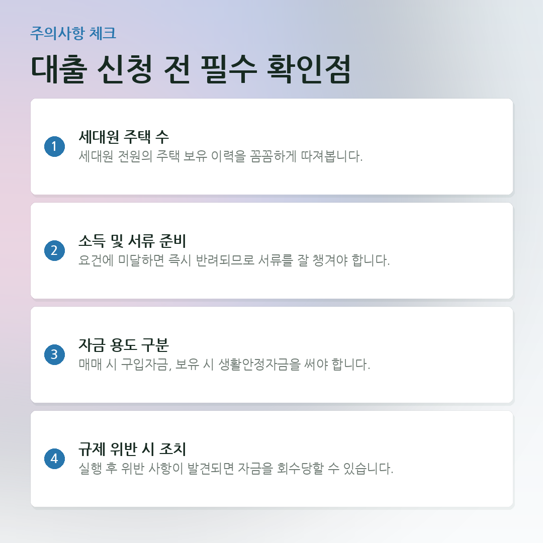 대출 신청 전 필수 확인점 요약 카드