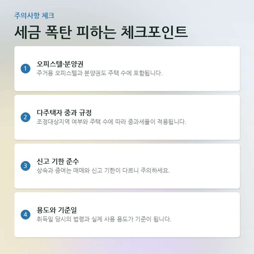 세금 폭탄 피하는 체크포인트 요약 카드