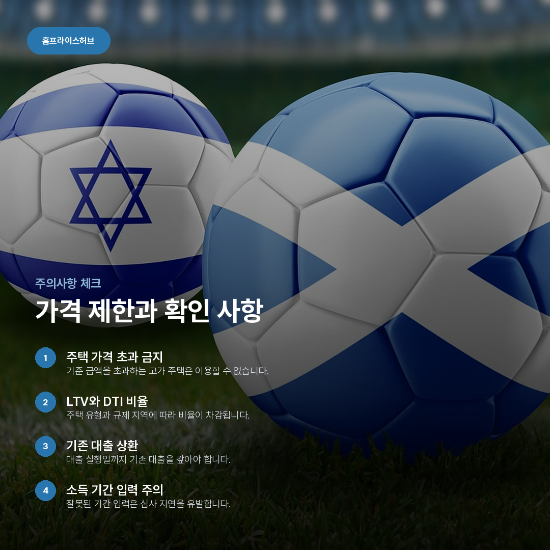 가격 제한과 확인 사항 요약 카드