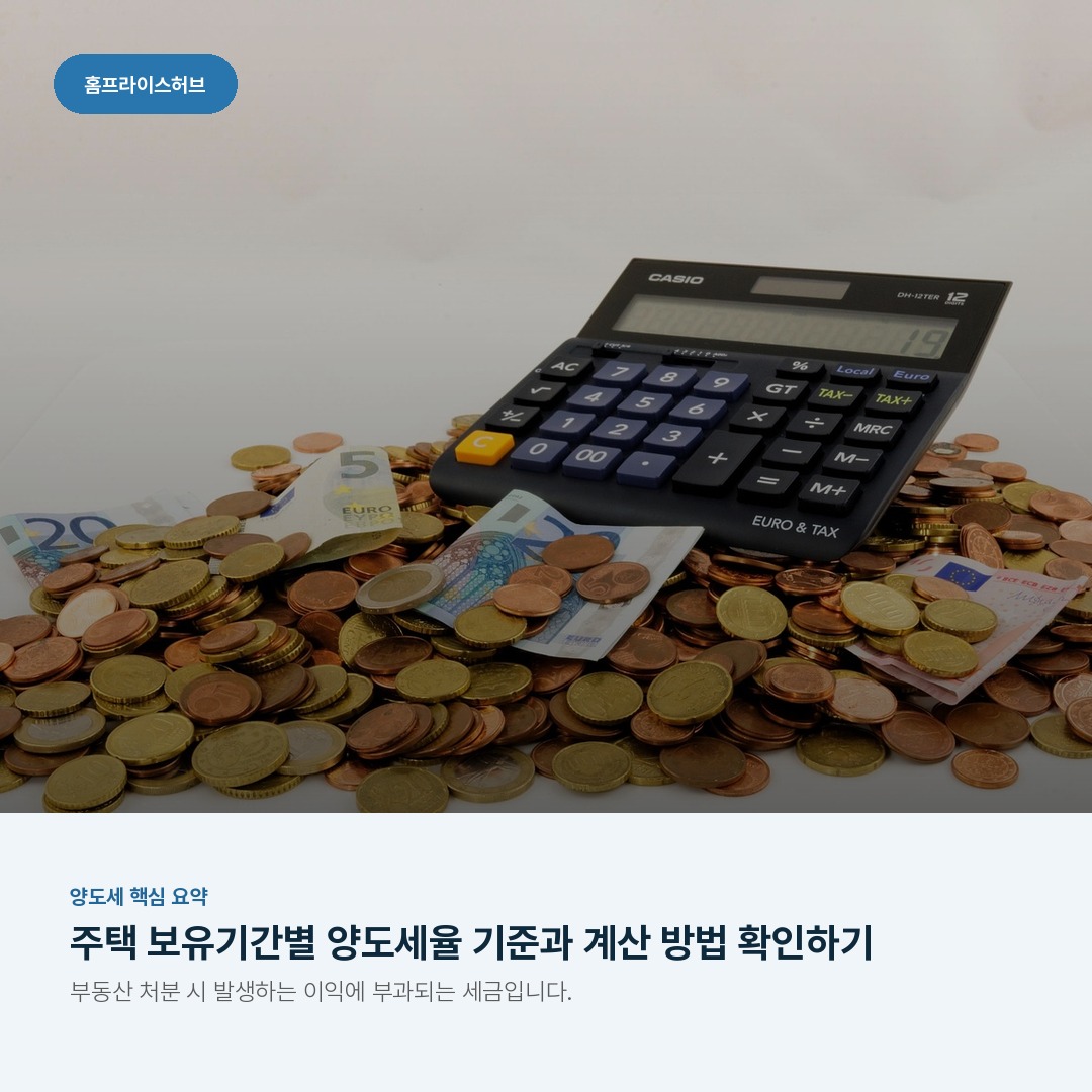 주택 보유기간별 양도세율 기준과 계산 방법 확인하기