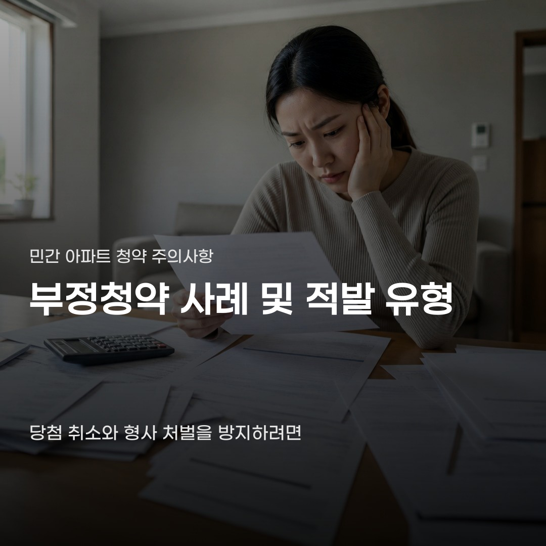 민간 아파트 부정청약 사례 유형 확인부터 적발 후 조치까지