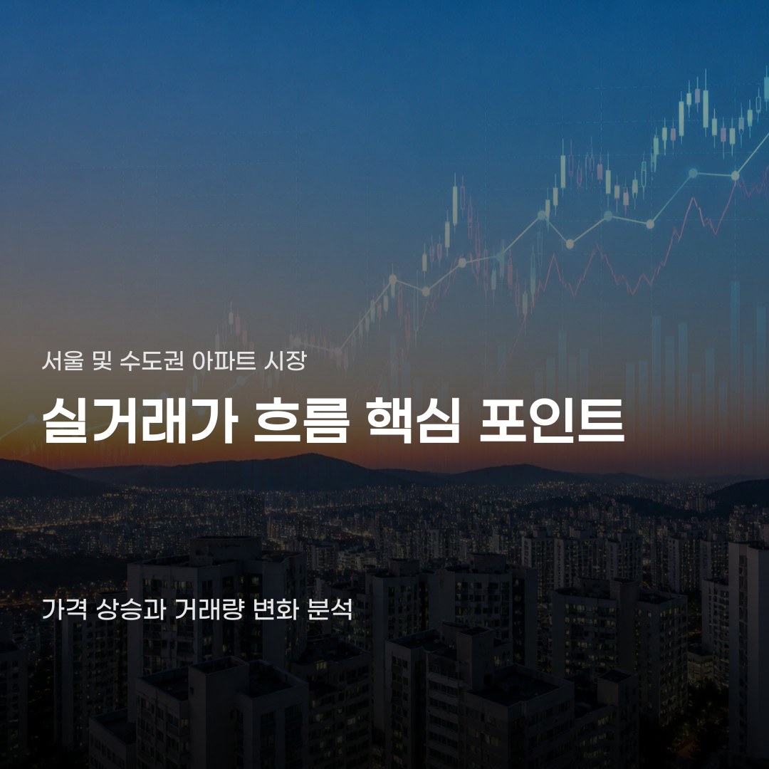 서울 및 수도권 아파트 실거래가 추이 확인부터 자치구별 거래량 파악까지