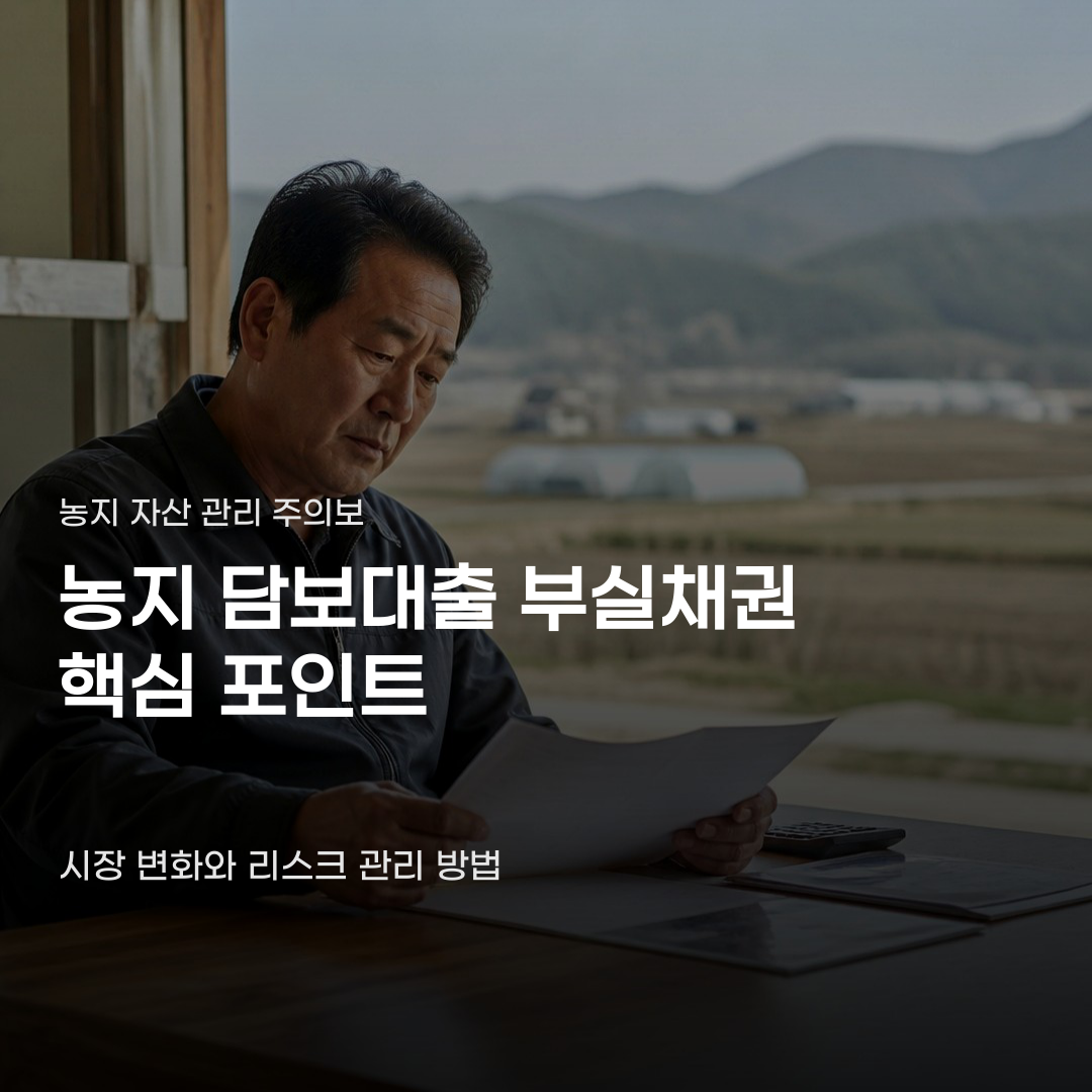 농지 담보대출 부실채권 같은 일을 다시 겪지 않으려면