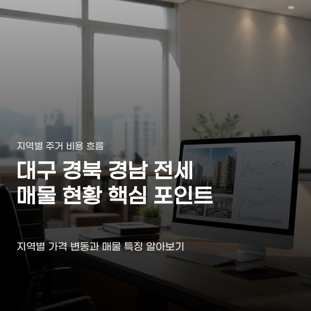 대구 경북 경남 전세 매물 현황 확인 시 놓치는 정보