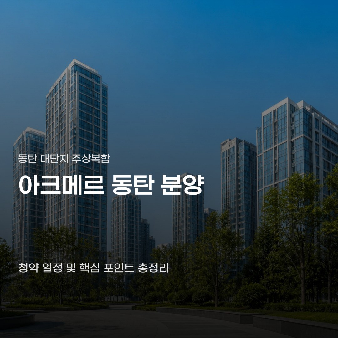 아크메르 동탄 분양 청약 일정, 자격부터 계약금까지 5가지 항목