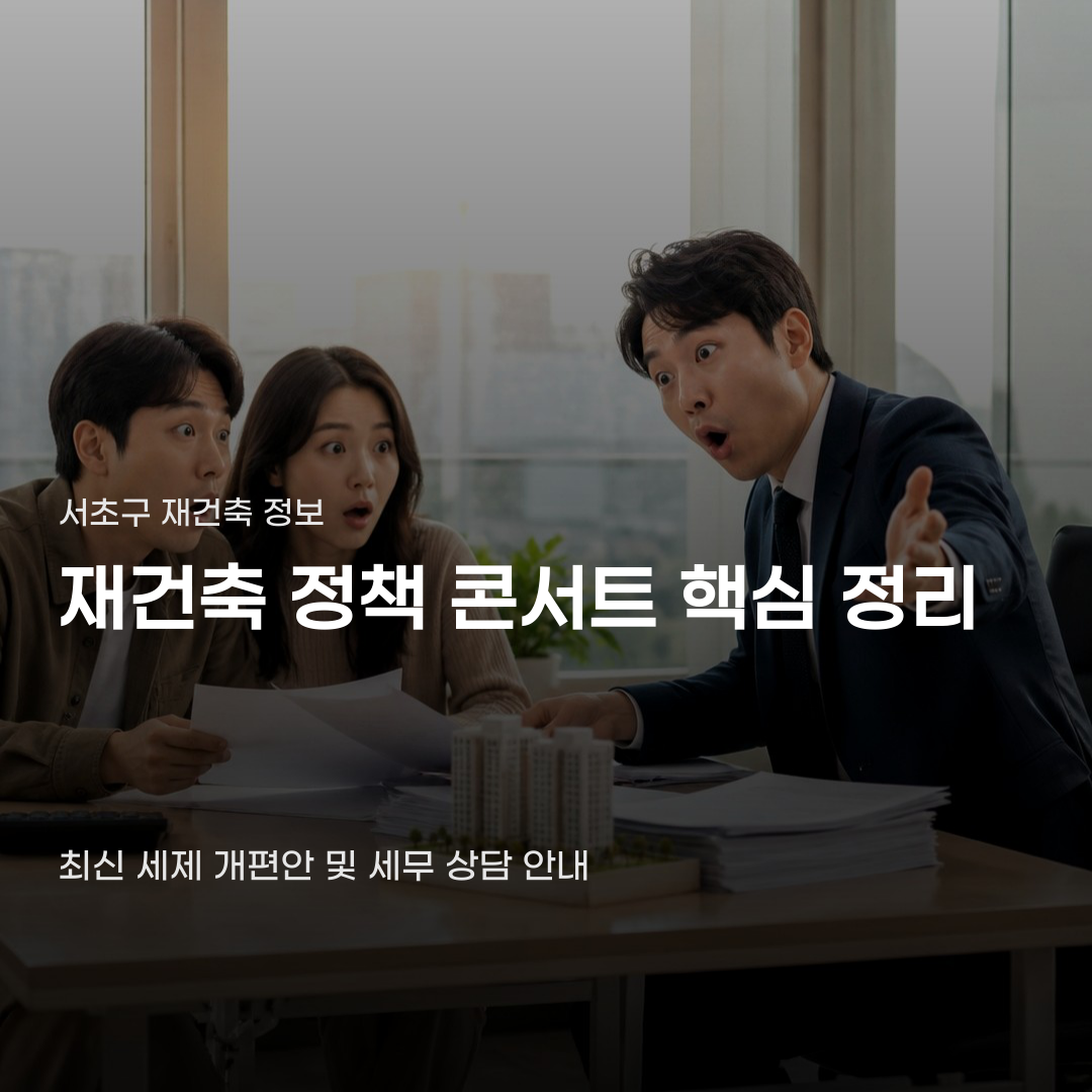 서초구 재건축 정책 세무 정보 변화에 주목해야 합니다